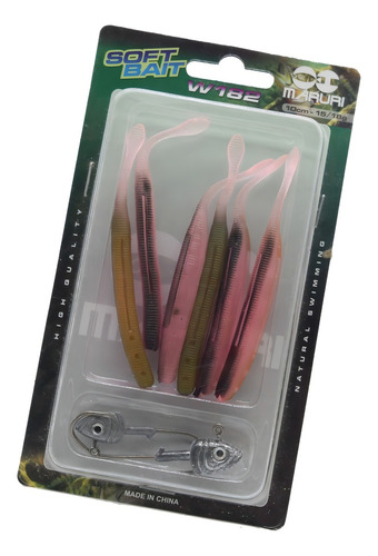 Kit 6 Iscas Artificiais Soft Shad Silicone Tucunare Traira Cor A