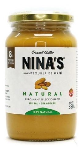 Crema De Mani X380g Nina's - Pasta De Mani Sin Tacc Natural