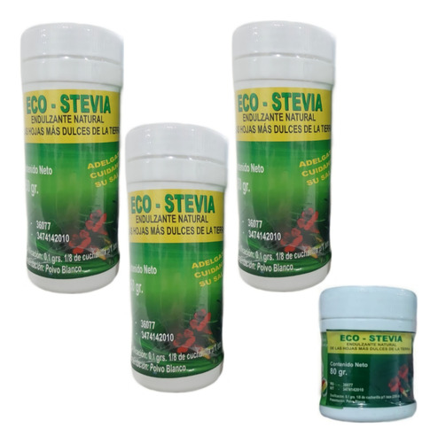 Eco Stevia En Polvo 130 Gr ( Pack 3 Unidades + Envío Gratis)