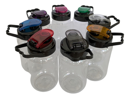 70 Vasos De Fiesta Tapa De Asa Cilindro 500 Ml Reusable Azul