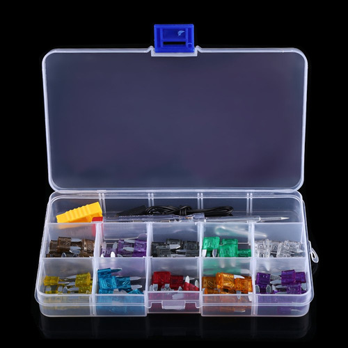 Qiilu Kit De Fusibles De Hoja De Coche, 100 Piezas 2a/3a/5a/7.5a/10a/15a/20a/25a/30a/35a De Mini Juego De Fusibles De Hoja, De Fusibles Automotrices Para Coche, Camión, Suv
