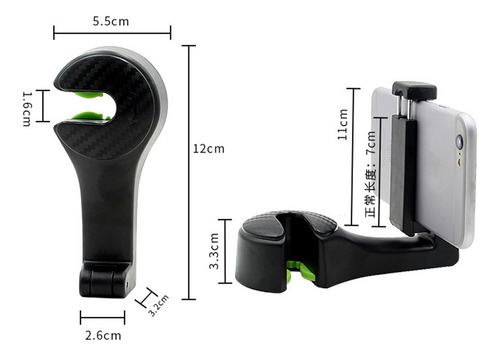 3 Soporte Para Teléfono 2 En 1 Para Reposacabezas De Coche,