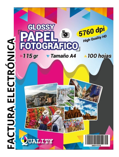 20 Paquetes - 2000 Hojas Papel Fotográfico Glossy 115 Gramos