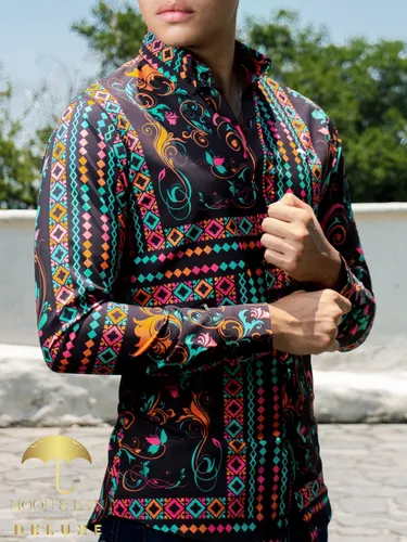 Camisa floreada hombre negra hotsell