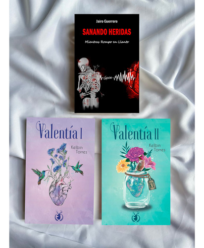 Paquete Libros Valentía 1 Y 2 & Sanando Heridas Mrel