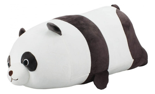 Panda Cilindrico Em Pelúcia Animais Do Safari 50 Cm Cor Marrom e Branco