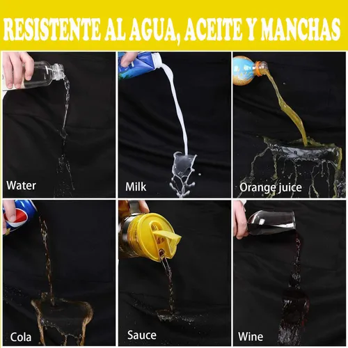 L 3 Mandiles Chef+3 Gorros Chef Para Meseros Barbería