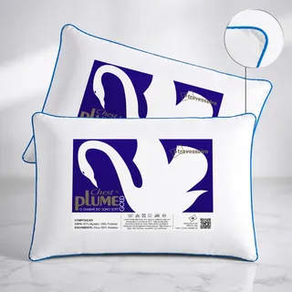 Kit 2 Travesseiros Hotel Toque De Pluma Percal 180 Fios Luxo
