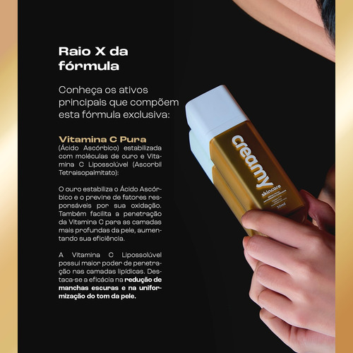 Sérum Golden Vitamina C Creamy Skincare Antioxidante 30ml