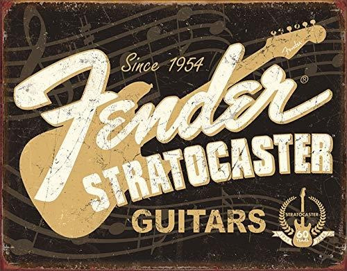 Desperate Enterprises Fender Stratocaster 60th Tin Sign Flat