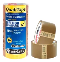 Comprar 4 cintas adhesivas de pvc 48mm x 40m para cajas de cartón Adelbras color marrón