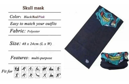Mascara Bandana Cubre Cara Para Ciclistas Y Motorizados