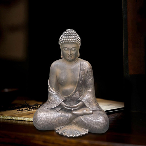 Estatua De Buda De Resina Budista, Escultura De Bronce