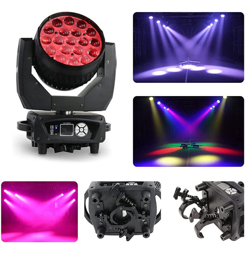 V-show Led Aura Zoom Moving Head Light Con Abrazadera Plegab