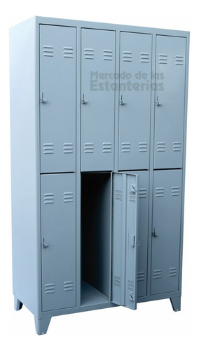 Guardarropas Locker Metalico Vestuario 8 Puertas Cortas