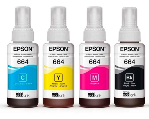 Pack 4 Tintas Epson Original 664 L120/l380/l395/l475/l575