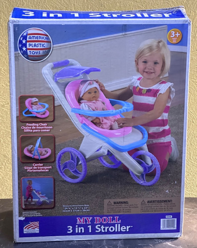 Carriola Para Muñecas 3 En 1 American Plastic