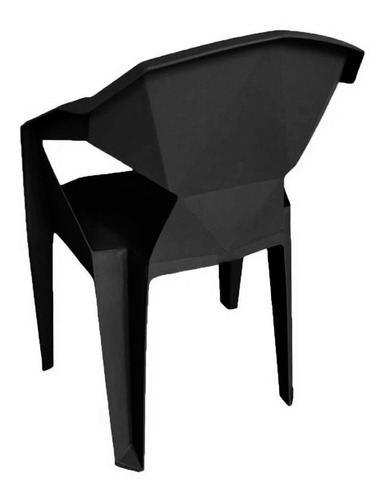 Kit Mesa Quadrada Monobloco Preto Com 4 Cadeiras Futurista