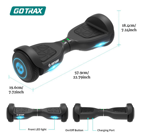 Hoverboard Gotrax Com Rodas Led De 6,5 E Farol Para Crianças