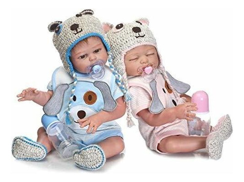 20 Pulgadas Reborn Baby Dolls Sets Gemelos Niño Niña ...