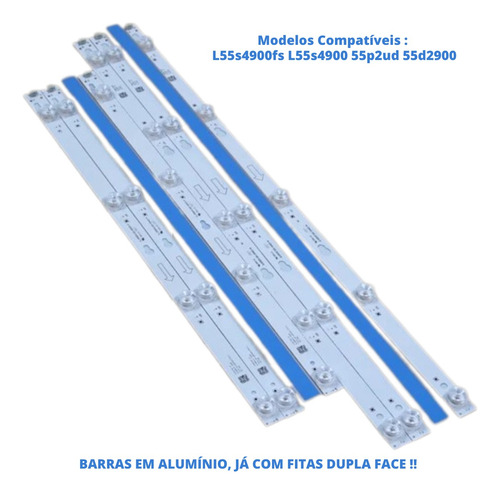 Kit Barras De Led Tcl L55s4900fs 55p2ud 55d2900 Envio Já !!