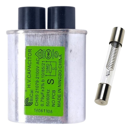 Capacitor Microondas 0.79 Uf 2100v Con Fusible 5000v 800ma