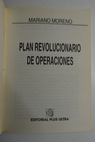 Plan De Operaciones Mariano Moreno C132 (Usado)