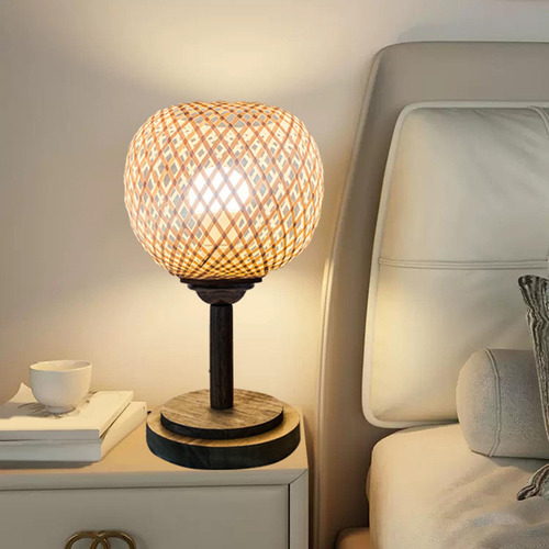 Bambu Tecido Pingente Lâmpada Sombra Retro Lustre Luz Capa