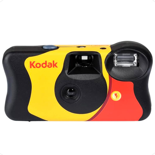 Câmera descartável Kodak FunSaver preta/vermelha/amarela