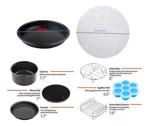 Shaoke Accesorios For Freidora De 8 Pulgadas 4,2-6.8qt
