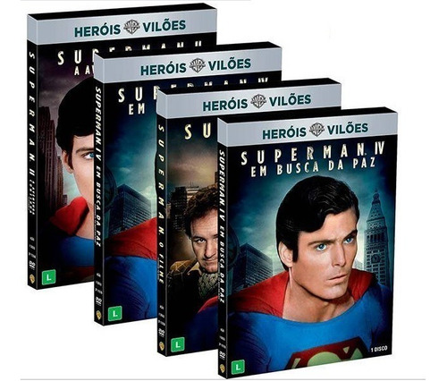 Dvd Filmes Do Superman I Ii Iii  Iv [ Lacrado ]  Luva - Ori