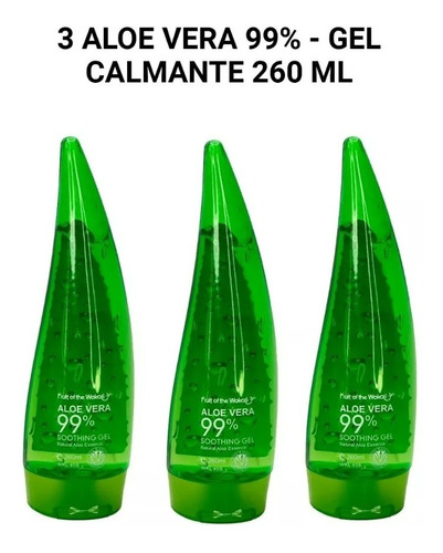 3 Aloe Vera 99% - Gel Calmante 260ml Refrescante