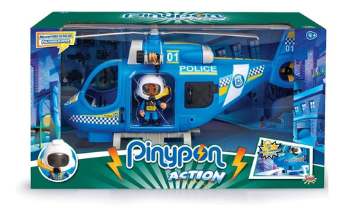 Helicóptero Pinypon Action Con Luz Incluye Policía