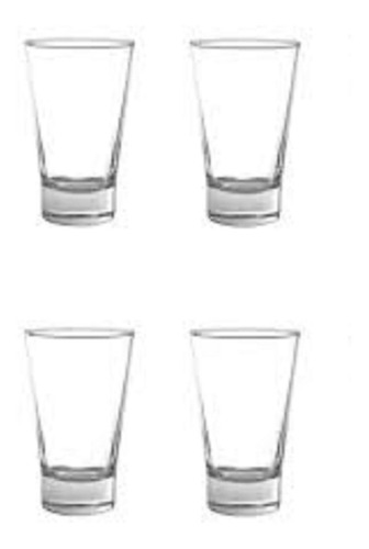 Set De 4 Vasos De Vidrio  London Alto 399cc