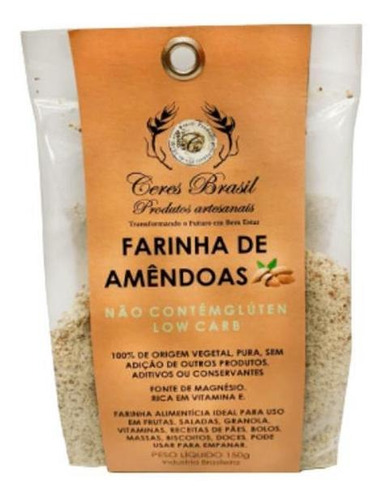 Farinha De Amêndoas Sem Glúten Ceres 150g