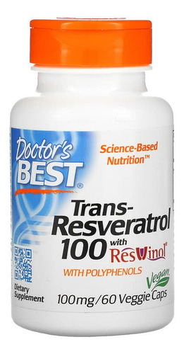 Trans Resveratrol C/ Resvinol 100mg 60caps Doctor´s Best Eua Sabor Without flavor