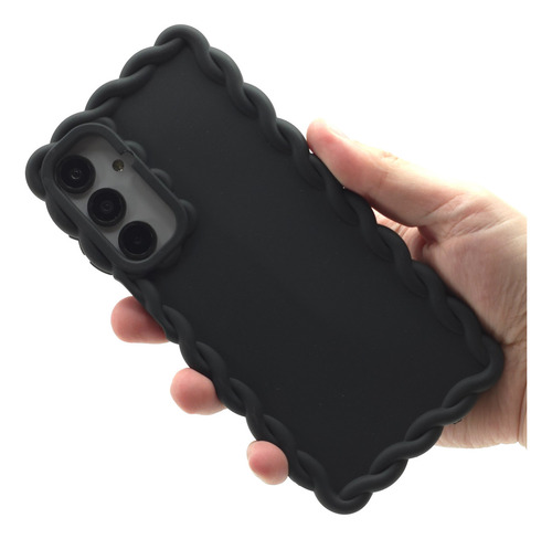 Funda + Mica Para Samsung A16 Case Protector Carcasa Rudo Crochet - Negro Samsung A16