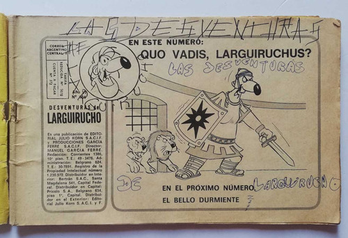 Desventuras De Larguirucho Nº 104 Quo Vadis Larguiruchus?