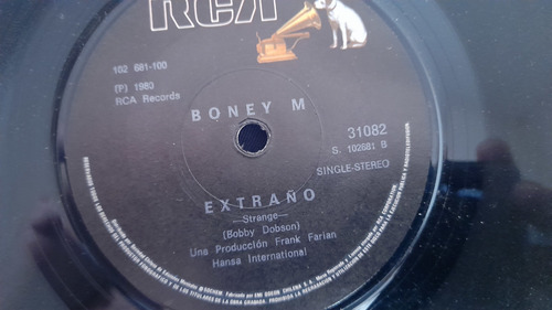 Vinilo Single De Boney M Extraño (y15