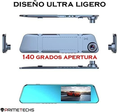 Primetechs Retrovisor Touch 2mp 1080p Full Hd Doble Cámara