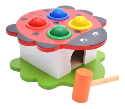 Caja Martillo Didactico Motricidad Juguete Madera Montessori