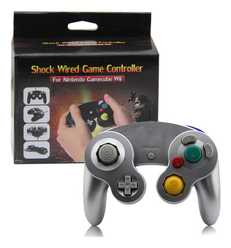 Controle Para Game Cube Nintendo Wii - Wii U Switch Pc Prata