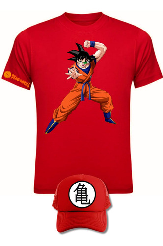 Camiseta Manga Corta Dragon Ball Z Goku Obsequio Gorra