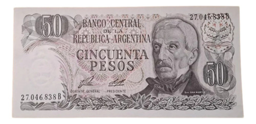 Bottero N 2377 Billete 50 Pesos Sin Ley Año 1977. Sc