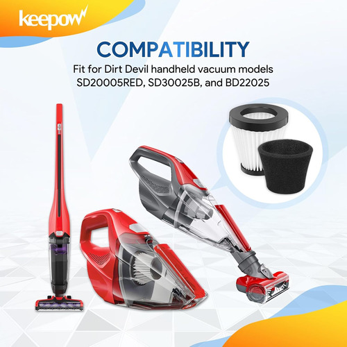 Paquete De 2 Filtros Compatibles Para Aspiradora Dirt Devil