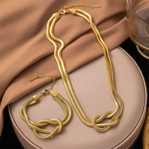 New Fashion Stainless Steel Knottable Chain Necklace | MercadoLivre