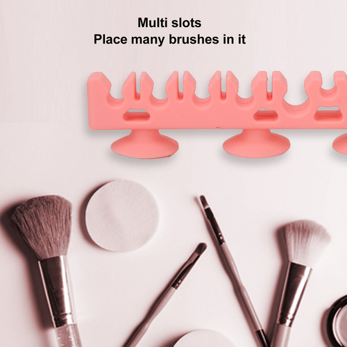 Estante De Silicona Para Secar Brochas Y Maquillaje, Montado
