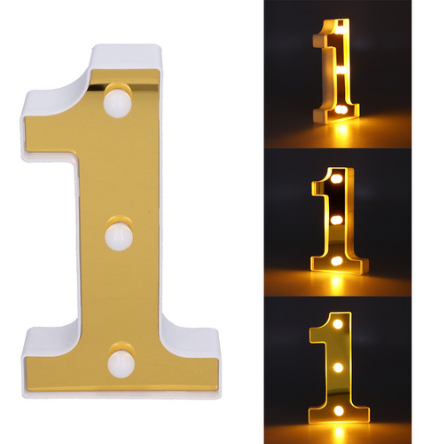 Letrero Led Decorativo Número 1 Para Bodas