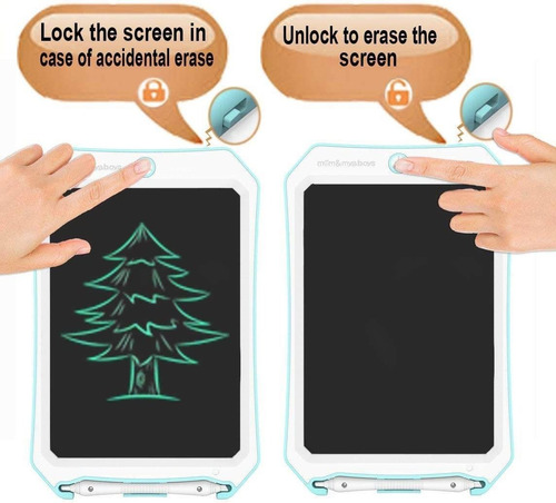 Imagen 2 de 6 de Pizarra Magica De Dibujo Para Niños Lcd Spring 10 Azul/ne
