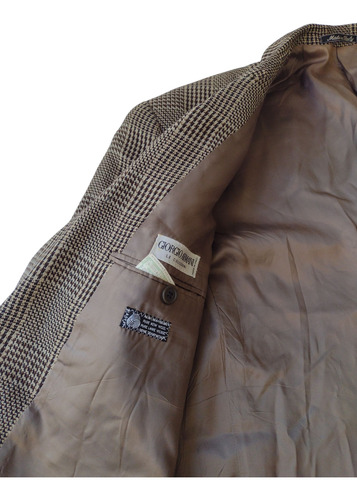 Saco Blazer Armani A Cuadritos Nuevo Talle M/l Che Peti
